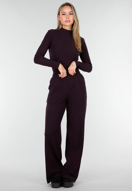 NEW261125 Aubergine Fleece Stretch Top