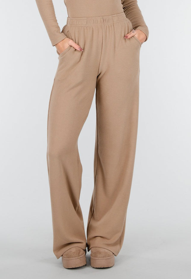 NEW261125 Beige Stretch Fleece Broek
