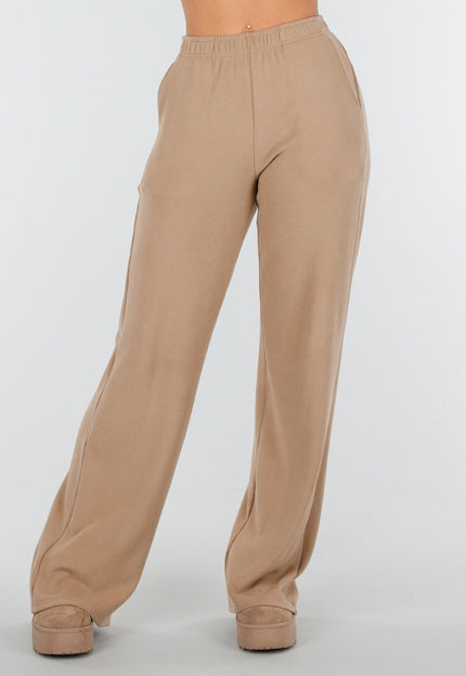 NEW261125 Beige Stretch Fleece Broek