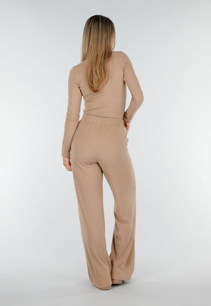 NEW261125 Beige Stretch Fleece Broek