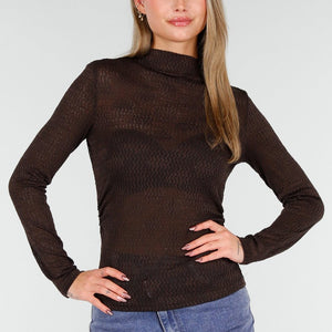 NEW261125 Bruine Mesh Top