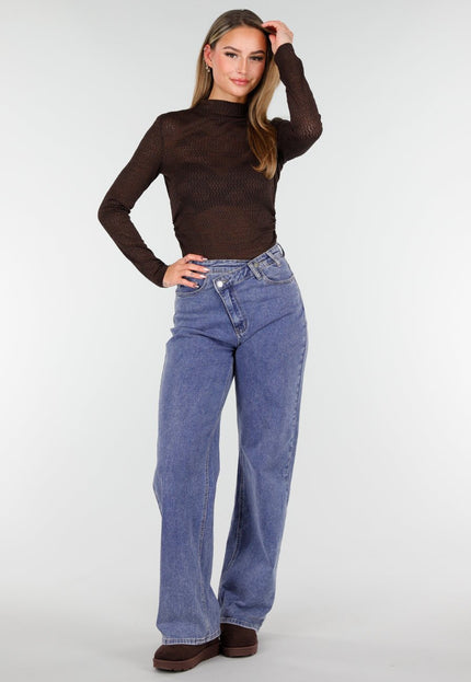 NEW261125 Bruine Mesh Top