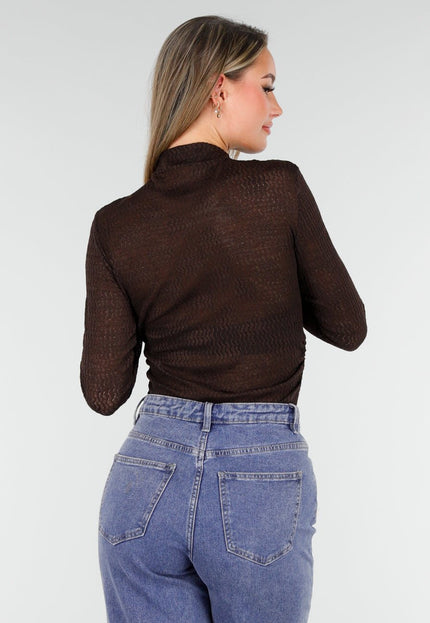 NEW261125 Bruine Mesh Top