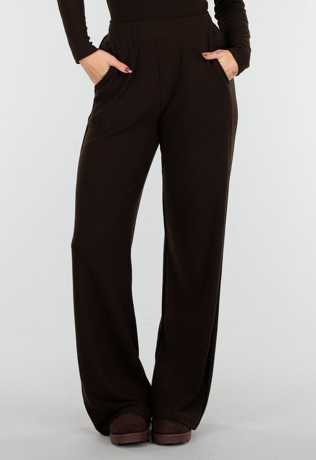 NEW261125 Bruine Stretch Fleece Broek