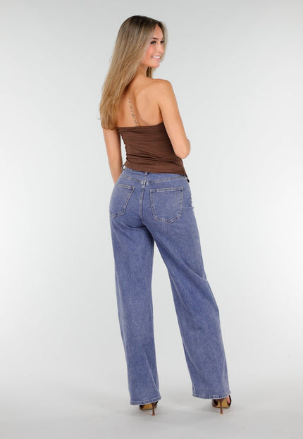 Bruine Stretch Strapless Suede Top