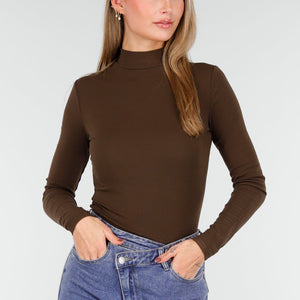 NEW261125 Bruine Stretch Top