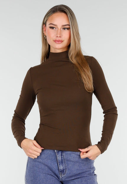 NEW261125 Bruine Stretch Top