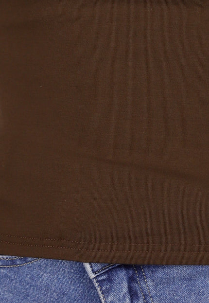 NEW261125 Bruine Stretch Top