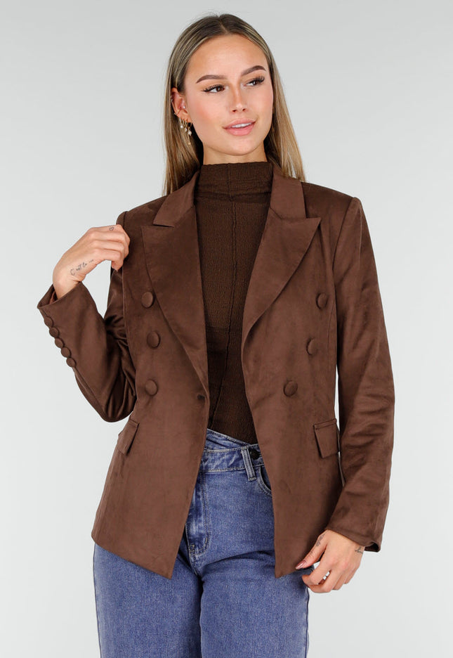 NEW261125 Bruine Suede Blazer