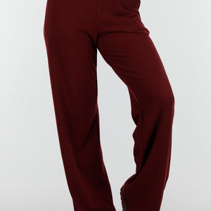 NEW261125 Burgundy Stretch Fleece Broek