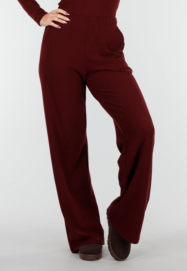 NEW261125 Burgundy Stretch Fleece Broek