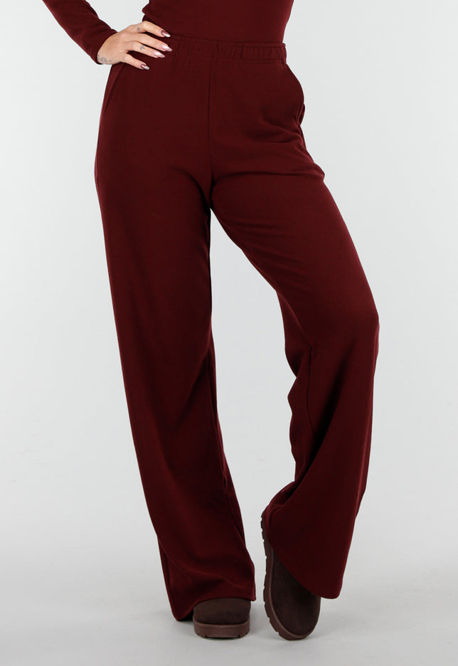 NEW261125 Burgundy Stretch Fleece Broek