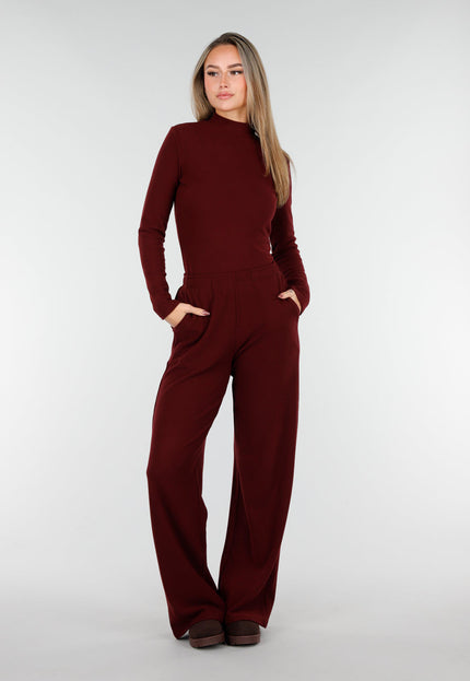 NEW261125 Burgundy Stretch Fleece Broek