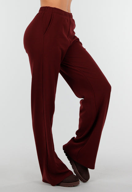 NEW261125 Burgundy Stretch Fleece Broek