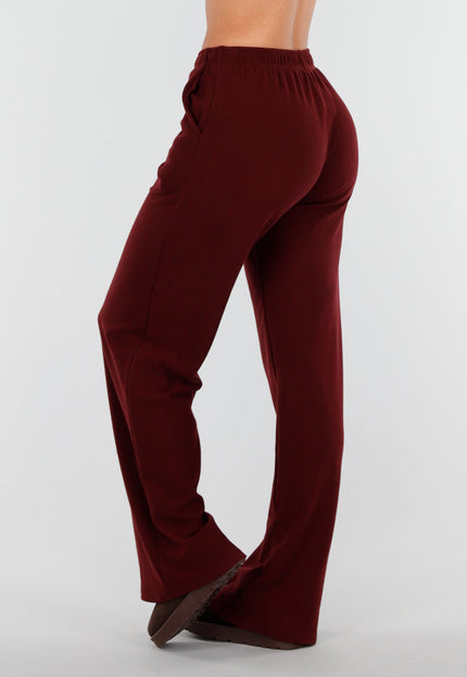 NEW261125 Burgundy Stretch Fleece Broek