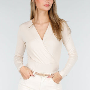 NEW261125 Crème Stretch Lange Mouwen Body