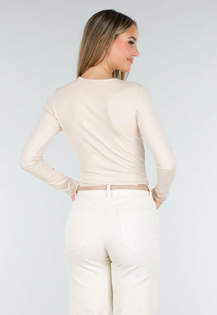 NEW261125 Crème Stretch Lange Mouwen Body