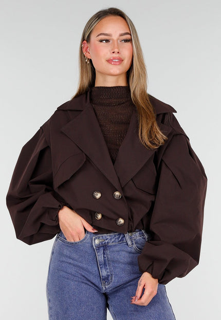 NEW261125 Donkerbruin Cropped Jasje