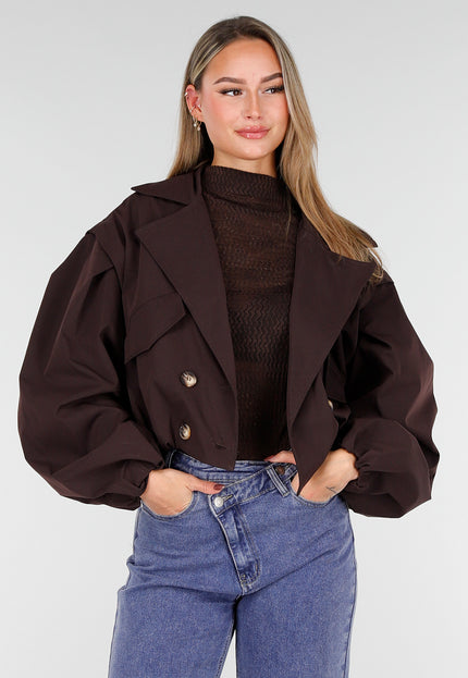 NEW261125 Donkerbruin Cropped Jasje