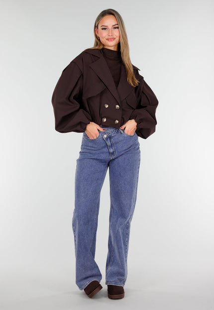 NEW261125 Donkerbruin Cropped Jasje
