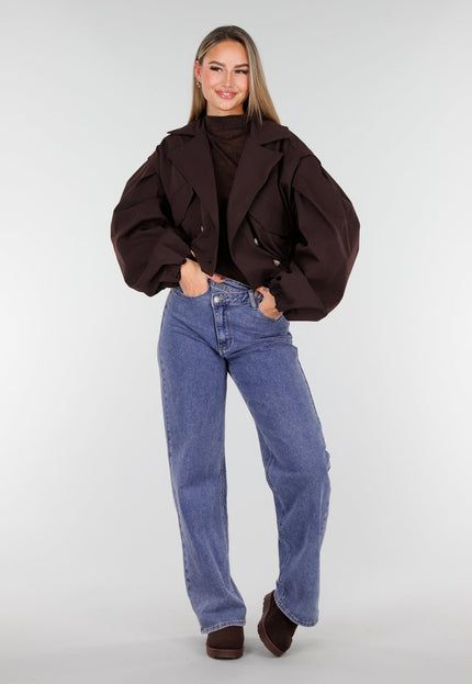 NEW261125 Donkerbruin Cropped Jasje