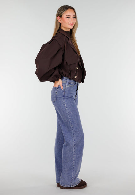 NEW261125 Donkerbruin Cropped Jasje