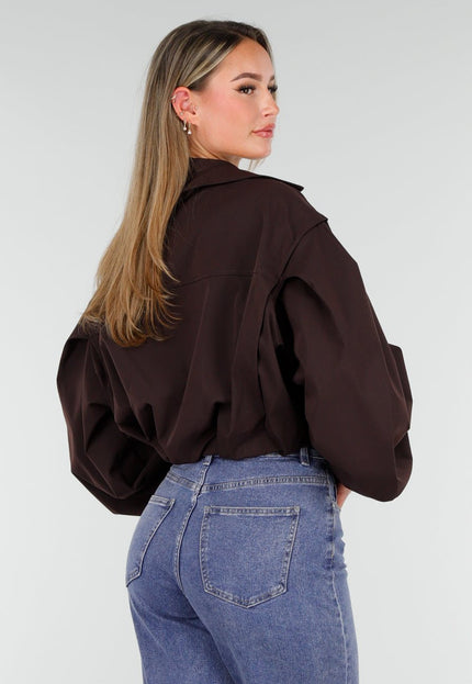 NEW261125 Donkerbruin Cropped Jasje