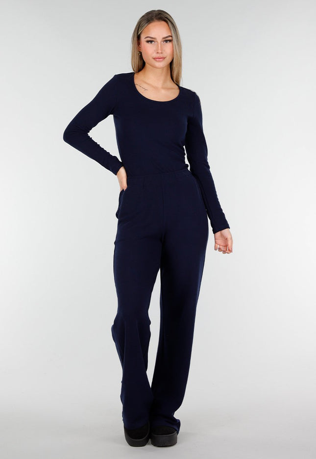 NEW261125 Navy Stretch Fleece Broek