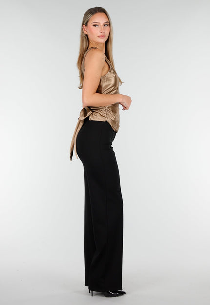 OP=OP.AV.12 Padded Beige Satijnen Top met Strik