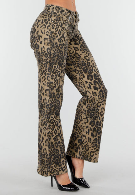NEW261125 Panterprint Broek Bruin