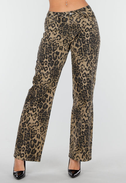 NEW261125 Panterprint Broek Bruin