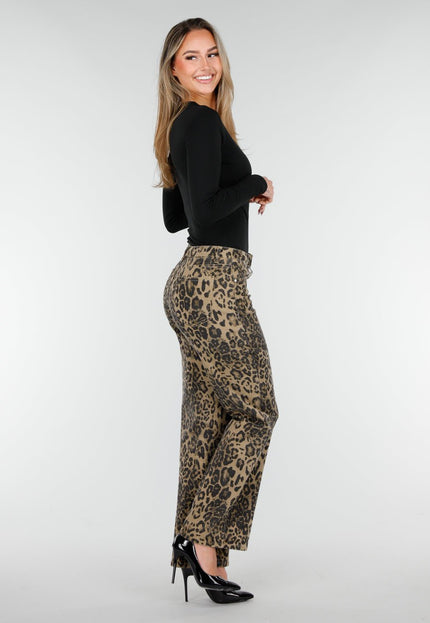 NEW261125 Panterprint Broek Bruin