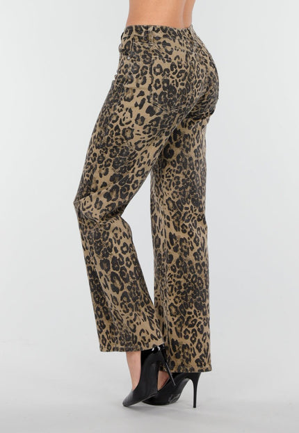 NEW261125 Panterprint Broek Bruin