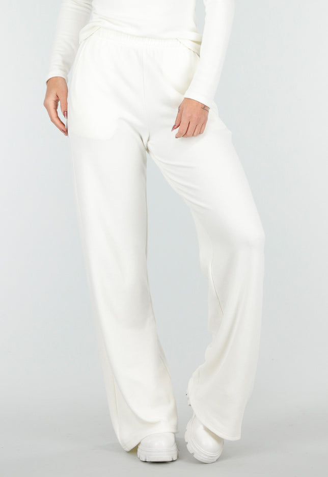 NEW261125 Witte Fleece Stretch Broek