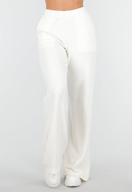 NEW261125 Witte Fleece Stretch Broek