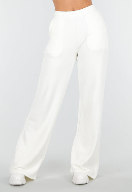 NEW261125 Witte Fleece Stretch Broek