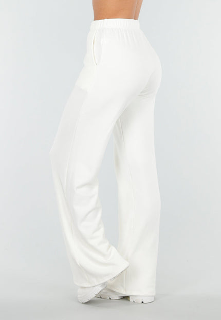 NEW261125 Witte Fleece Stretch Broek