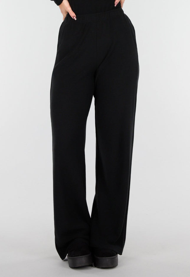 NEW261125 Zwarte Fleece Stretch Broek