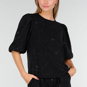 Zwarte Galaxy Glitter Top
