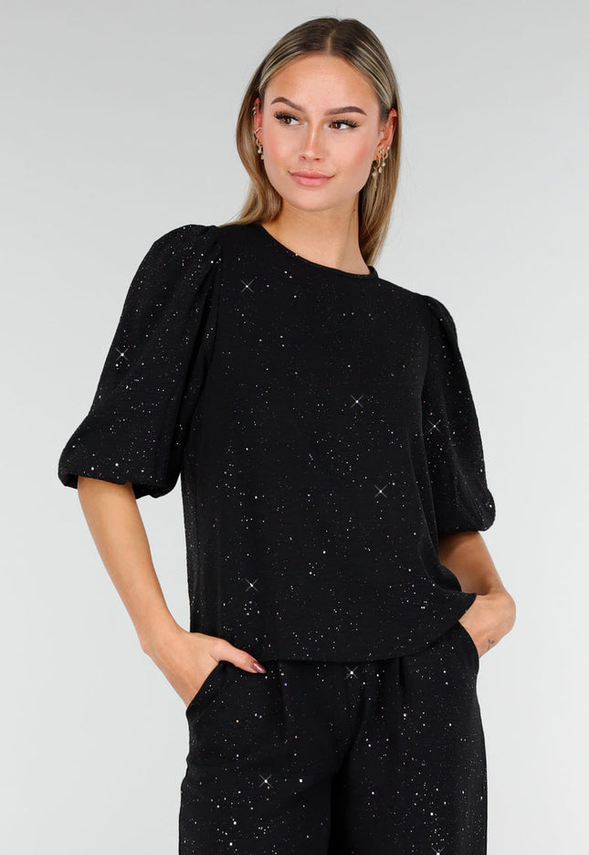 Zwarte Galaxy Glitter Top