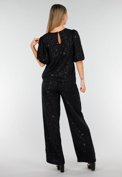 Zwarte Galaxy Glitter Top