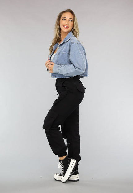 OP=OP.05.NL Blauwe Korte Denim Blouse