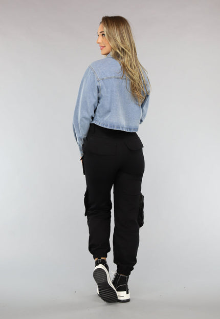 OP=OP.05.NL Blauwe Korte Denim Blouse