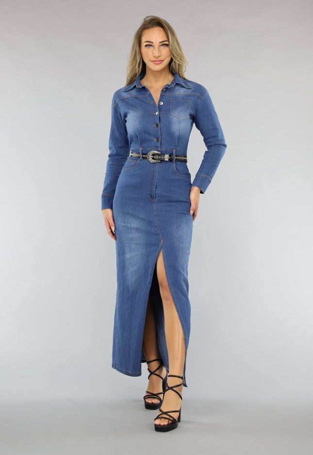 OP=OP.38.NL Denim Maxi jurk met Split