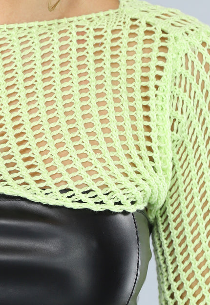 NEW2703 Gehaakte Bolero in Lichtgroen