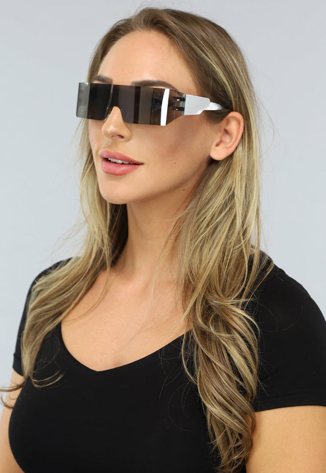 NEW2703 Witte Festival Bril met Spiegelglas