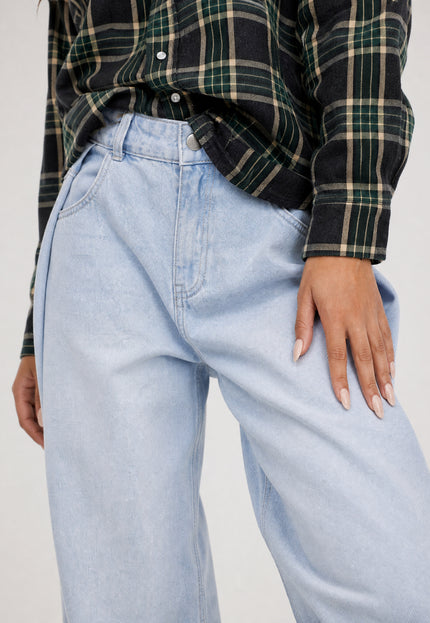NEW270526 Blauwe Balloon Jeans met Plooien