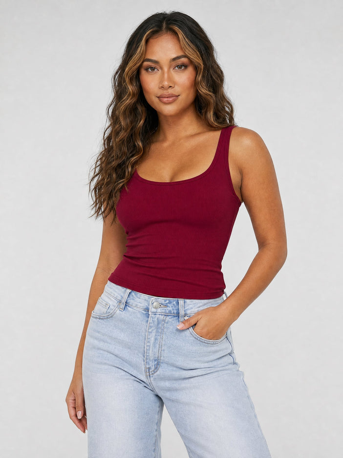 NEW270526 Bordeaux Rib Hemdje met Stretch