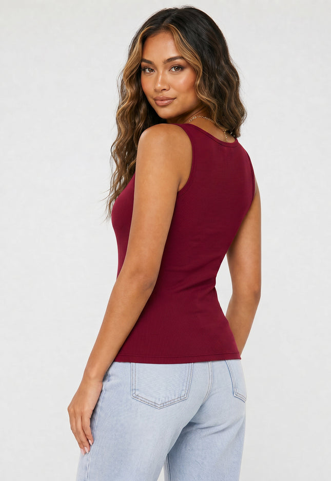 NEW270526 Bordeaux Rib Hemdje met Stretch