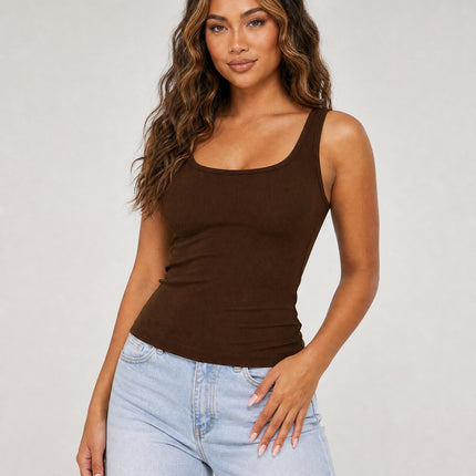 NEW270526 Bruin Stretch Rib Hemdje